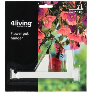 Helppokäyttöinen ja tukeva amppelikannake. Kiinnittyy tukevasti esim. verholautaan tai kaiteeseen kiertämällä kannakkeen päässä olevaa ruuvia.