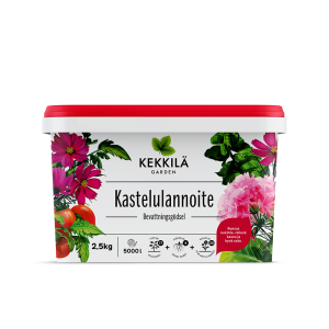 Kekkilä kastelulannoite liukenee nopeasti veteen. Veden mukana ravinteet tulevat välittömästi kasvien käyttöön ja antavat uutta elinvoimaa.