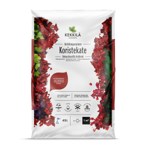 oristekate Antiikinpunainen on luonnonvärein värjättyä puuhaketta