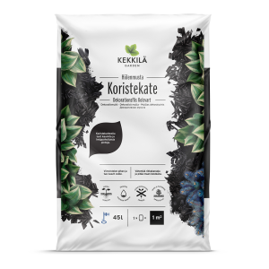 Koristekate Hiilenmusta on luonnonvärein värjättyä puuhaketta