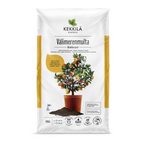 Kekkilä Välimerenmulta 15 litraa on erikoismulta välimeren kasveille kuten oliivipuut ja sitruspuut