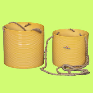 Keväisen keltaiset keraamiset Zabaione amppelit