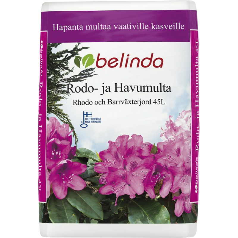 Belinda Rodo- ja Havumulta on tarkoitettu happaman maan kasveille eli esim. alppiruusuille, havuille, pensasmustikoille, atsaleoille ja hortensioille.